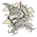 clouds summer sea wolf tribal tattoo tattoo design idea