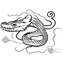 rattlesnake coiled around a cactus tattoo design idea