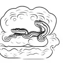 rattlesnake coiled around a cactus tattoo design idea