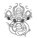 rattlesnake coiled around a cactus tattoo design idea