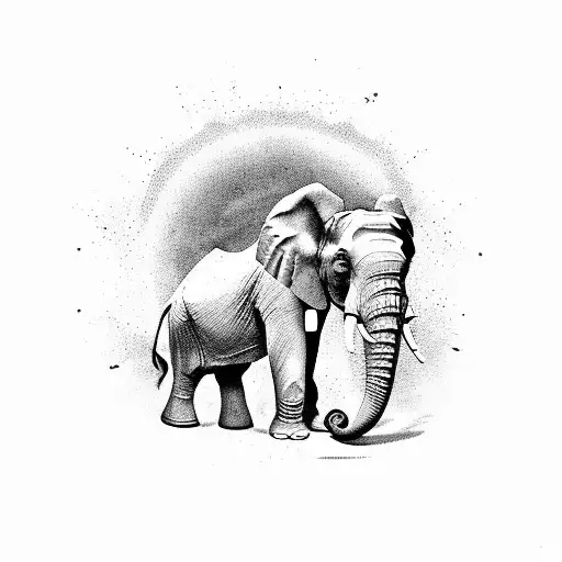 Elephant ahimsa sanskrit tattoo design idea