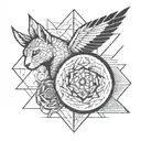 geometric tattoo that will reflect destruction of personal life and their rebuilding in a stronger and more successful tattoo design idea