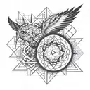 geometric tattoo that will reflect destruction of personal life and their rebuilding in a stronger and more successful tattoo design idea