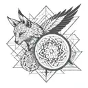 geometric tattoo that will reflect destruction of personal life and their rebuilding in a stronger and more successful tattoo design idea