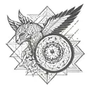 geometric tattoo that will reflect destruction of personal life and their rebuilding in a stronger and more successful tattoo design idea