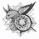 geometric tattoo that will reflect destruction of personal life and their rebuilding in a stronger and more successful tattoo design idea