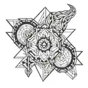 geometric tattoo that will reflect destruction of personal life and their rebuilding in a stronger and more successful tattoo design idea