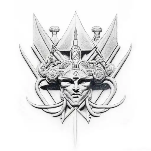 sumarian gods enki and enlil tattoo design idea