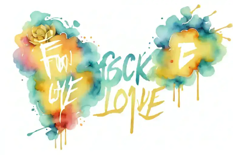 FUCK LOVE tattoo design idea