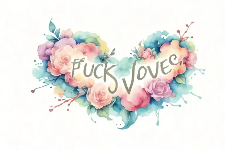 FUCK LOVE tattoo design idea