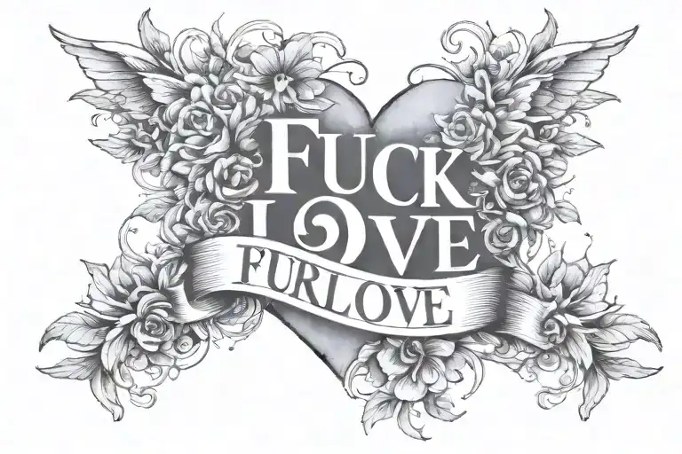 FUCK LOVE tattoo design idea