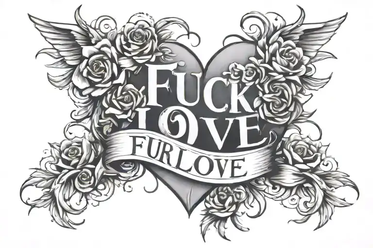 FUCK LOVE tattoo design idea
