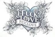 FUCK LOVE tattoo design idea