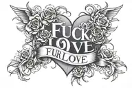 FUCK LOVE tattoo design idea