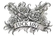 FUCK LOVE tattoo design idea