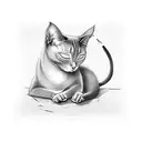 two siamese cat sleeping tattoo design idea
