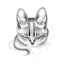two siamese cat sleeping tattoo design idea