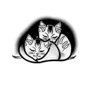 two siamese cat sleeping tattoo design idea