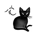 two siamese cat sleeping tattoo design idea