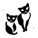 two siamese cat sleeping tattoo design idea