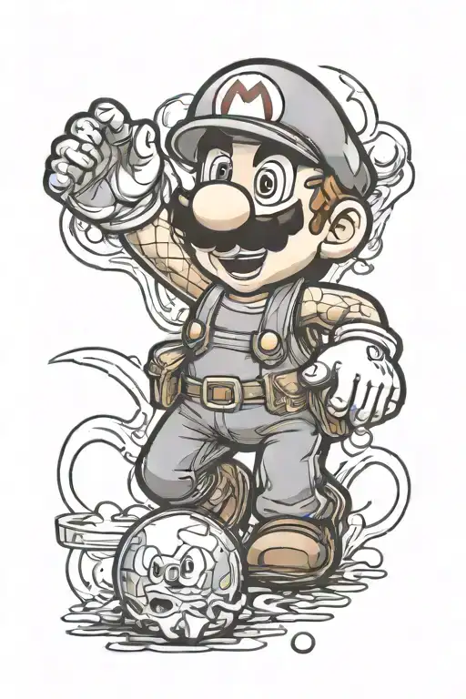 super mario tattoo design idea