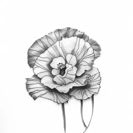 african violet + poppy + sign language tattoo design idea