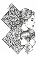 family tattoo of wife and daughter tattoo design idea