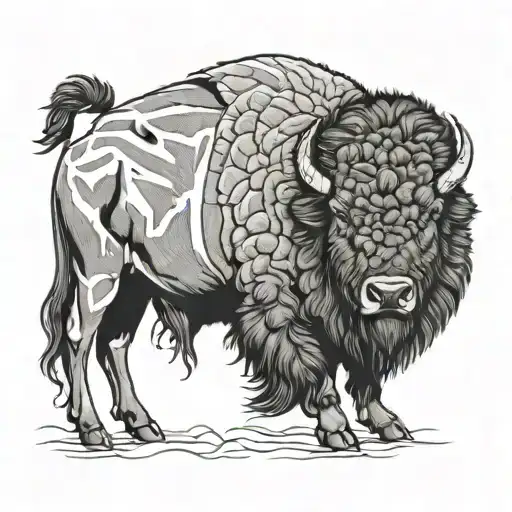 bison tattoo design idea