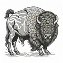 bison tattoo design idea