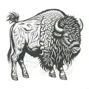 bison tattoo design idea