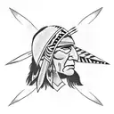 full length native american arrow, w a shale arrowhead  tattoo design idea