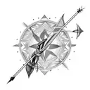 full length native american arrow, w a shale arrowhead  tattoo design idea