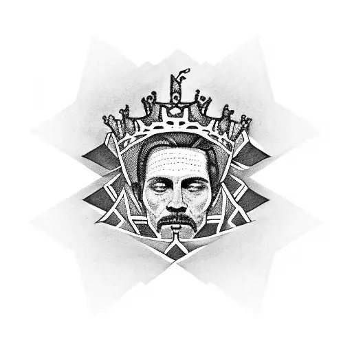 remain of babylon with king tattoo design idea