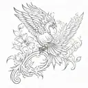 phoenix rising from a lotus tattoo design idea