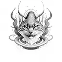 Yggdrasil with lynx crow and snake tattoo design idea