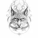 Yggdrasil with lynx crow and snake tattoo design idea