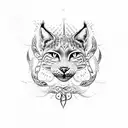 Tree of life with lynx crow and snake tattoo design idea