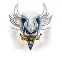 odin with two crows tattoo design idea