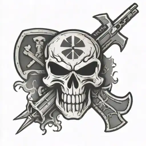 combat medic punisher logo tattoo design idea