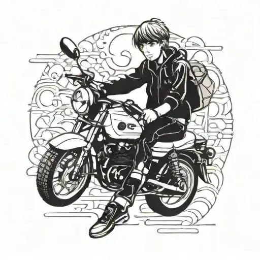 GTO manga cover art featuring Great Teacher Onizuka's moto in a blackwork style tattoo tattoo design idea