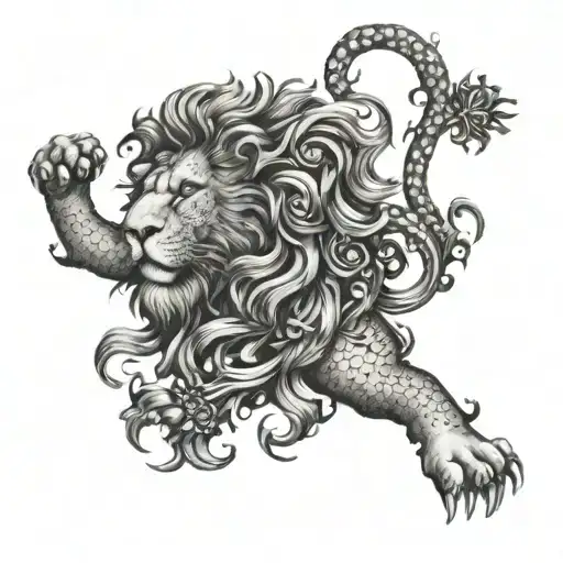 Scottish lion tattoo design idea