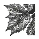 raindrops falling off a leaf tattoo design idea