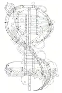 music and dna double helix tattoo design idea