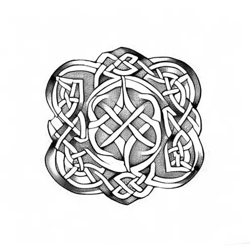 art deco celtic knot tattoo design idea
