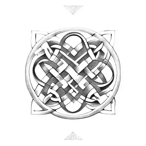 art deco celtic knot tattoo design idea