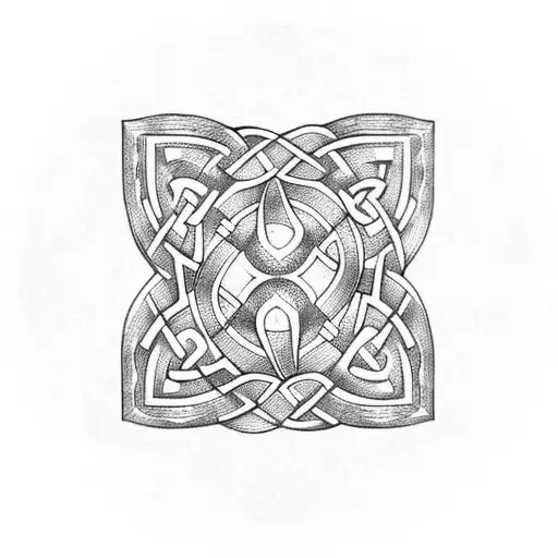 art deco celtic knot tattoo design idea