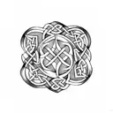 art deco celtic knot tattoo design idea