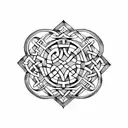 art deco celtic knot tattoo design idea