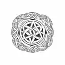 art deco celtic knot tattoo design idea
