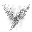 a Phoenix riseing from his ashes tattoo design idea